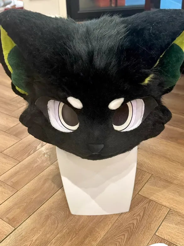 Mint Shadow Kitten Kemono Fursuit Head - Fuwa Fursuit