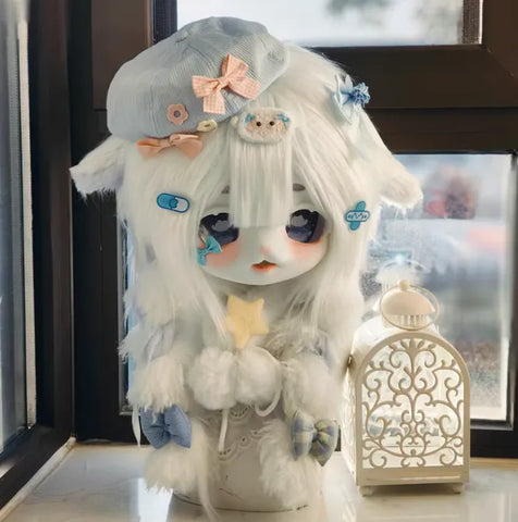 Sheep Kig Head - White Plush Fursuit Head for Cosplay - Fuwa Fursuit