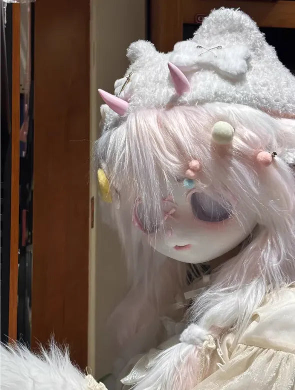 Sweet Pink Lamb Kig Fursuit Head - Fuwa Fursuit